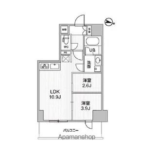 コンフォリア・リヴ千住【3階】の間取り