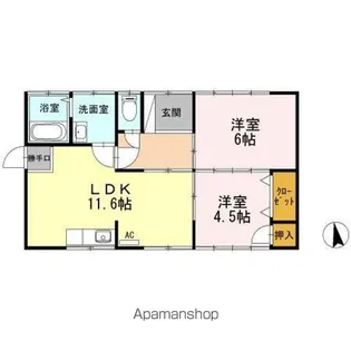 香川県高松市上之町2丁目【一戸建】の間取り