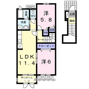 ピアッツアーレ Ⅰ【2階】の間取り