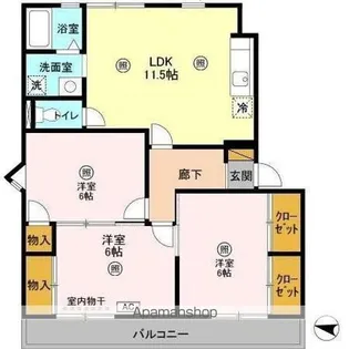 ビューラーおゆみ野【2階】の間取り