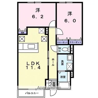 アドバンス・ヴィラ【1階】の間取り