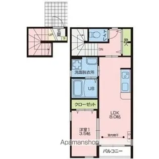 ビネガーゴールド【201号室】の間取り