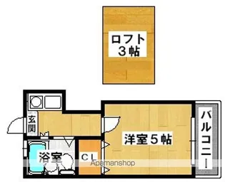 カサブランカ初芝【203号室】の間取り