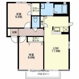 ラフィードA【2階】の間取り