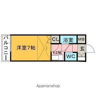 プライマリー久留米大南(旧シティハイツ久留米)【202号室】の間取り