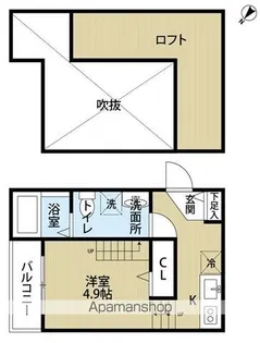 ビラージュ箱崎【105号室】の間取り