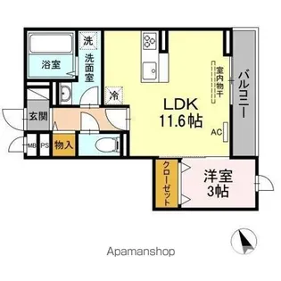 メテオール毛利町【1階】の間取り