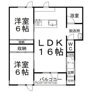 ステラ山下【1-A号室】の間取り
