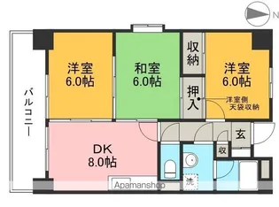 レジデンス扇【3階】の間取り