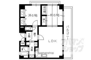 ランブラス宇治【403号室】の間取り