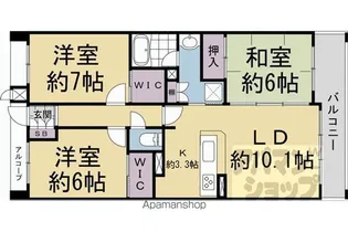 エスリード長岡天神【611号室】の間取り