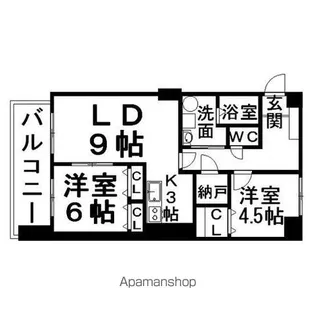 2LDKの間取り画像