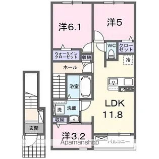 プラッツ・ルーエ【2階】の間取り