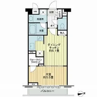 東京都新宿区大久保2丁目【マンション】の間取り