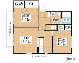 シャーメゾン・ヴェルデ【2階】の間取り