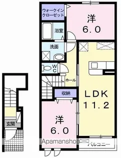 グランコルB【2階】の間取り
