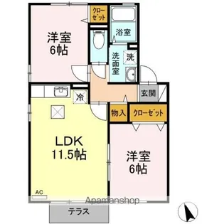 ヴィラ根岸 ABC【1階】の間取り