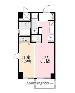 CORRIDOR西内町【604号室】の間取り