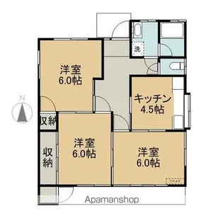 宮城県柴田郡柴田町槻木上町2丁目【アパート】の間取り