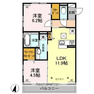 アプリリス【1階】の間取り