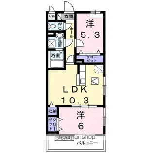 プリムローズⅢ【1階】の間取り