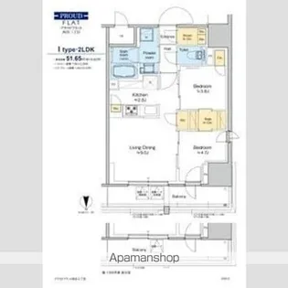 プラウドフラット四谷三丁目【13階】の間取り