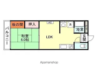 コーポ山美【203号室】の間取り