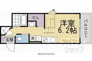 デ・リード御所北【104RV号室】の間取り