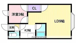 ダウンヒル泉【202号室】の間取り