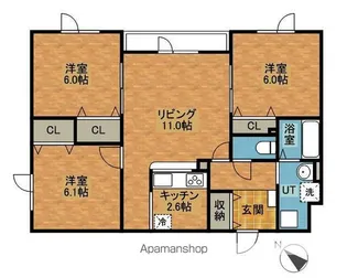 3LDKの間取り画像