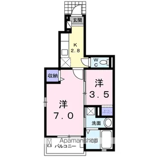 フォレスタⅡ B【1階】の間取り