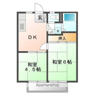 コーポラスサニーB【202号室】の間取り