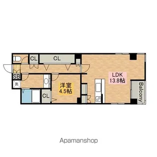 EXCEED RESIDENCE TANIMACHI 9【4階】の間取り