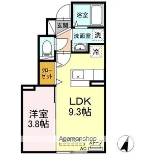 グランモアクラルテ【1階】の間取り