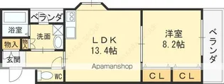 プリムローズ八戸ノ里【2階】の間取り