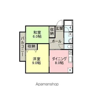 グランディール【2-B号室】の間取り