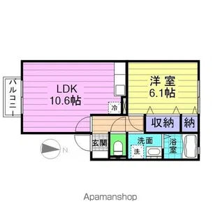 クラレンスホワイトⅡ【Ⅱ203号室】の間取り