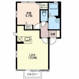 シャーメゾン石橋D【2階】の間取り