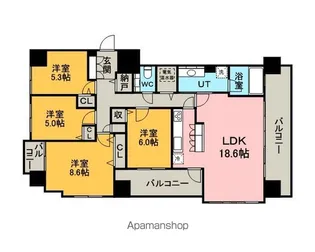 ダイアパレス札幌東アクティオ【12階】の間取り