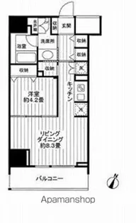 クロスレジデンス白金高輪【10階】の間取り