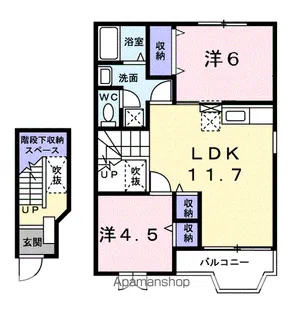 サンバースト B【2階】の間取り