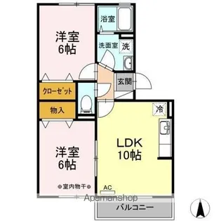 ヴィラ・エクセラン A【2階】の間取り