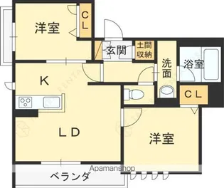 SHAMAISON REPOS【101号室】の間取り