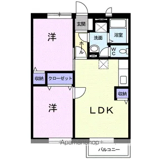 ローズレジデンスⅡ【2階】の間取り