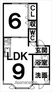 ユトリロ鳳乃舞A棟【3-3号室】の間取り