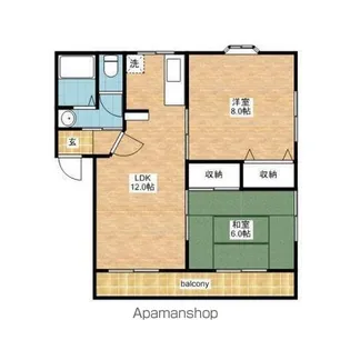 レインテッドハウスA【2階】の間取り