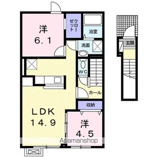 メゾンKT13号館【2階】の間取り