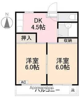 サンハイツ茜Ⅱ【203号室】の間取り