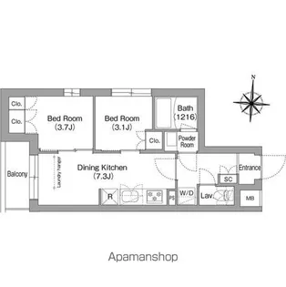 コンフォリア・リヴ南品川【1階】の間取り