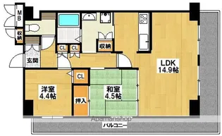 ルピナス泉大津【5階】の間取り